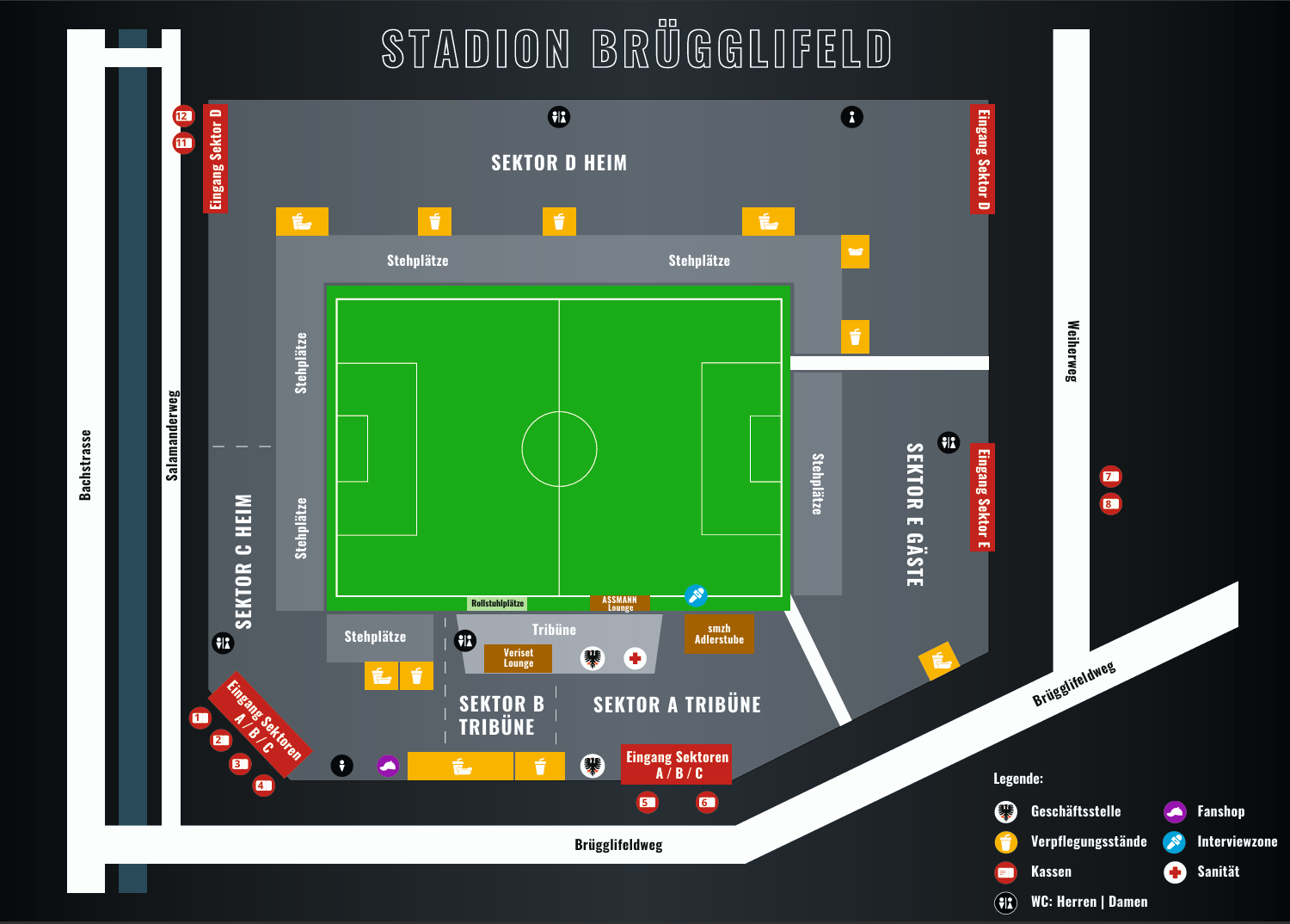 Stadionplan Brügglifeld