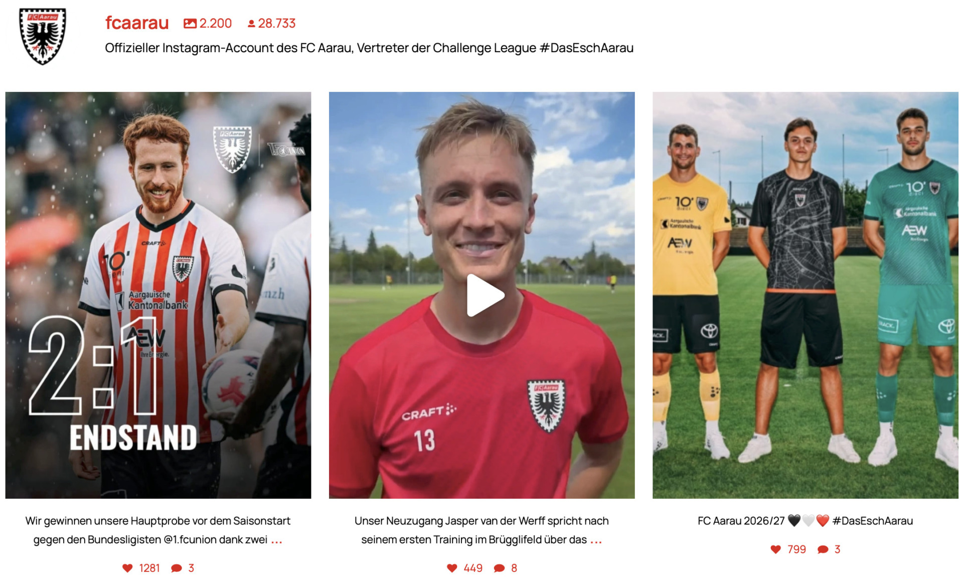 Willkommen auf unserer neuen Website! - FC Aarau - Fussball-Club Aarau 2